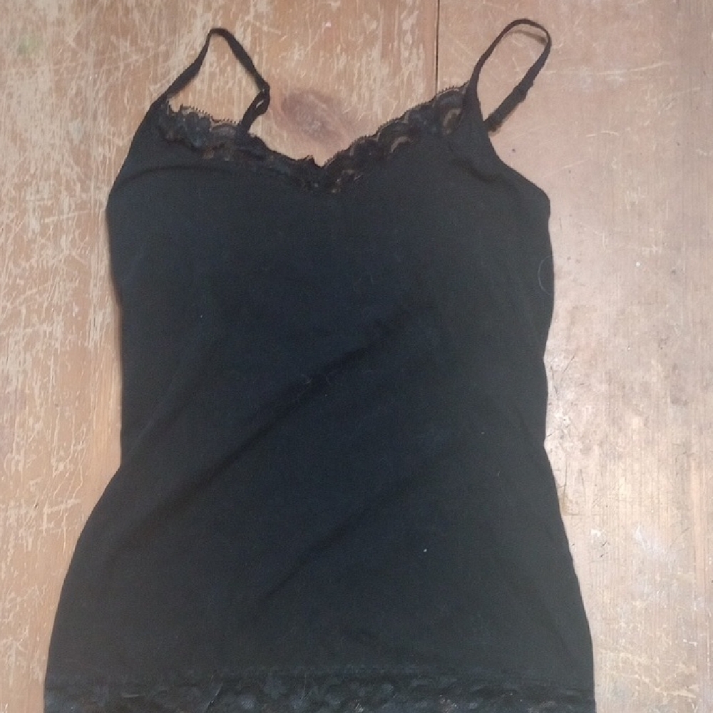 Elegant Black Lace Trim Camisole
